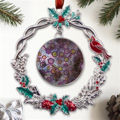 Abstract Molecular Space Art Metal X mas Wreath Holly Leaf Ornament by ExtraAwesomeSauce