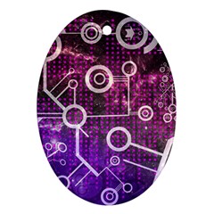 Cosmic Network Geometric Art Ornament (oval) by ExtraAwesomeSauce