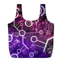 Cosmic Network Geometric Art Full Print Recycle Bag (l) by ExtraAwesomeSauce