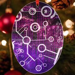 Cosmic Network Geometric Art Uv Print Acrylic Ornament Oval by ExtraAwesomeSauce