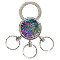 Abstract Tech Galaxy Design 3-ring Key Chain by ExtraAwesomeSauce
