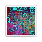 Abstract Tech Galaxy Design Memory Card Reader (Square) Front