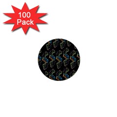 Multicolored Dna Strand Art 1  Mini Buttons (100 Pack)  by ExtraAwesomeSauce