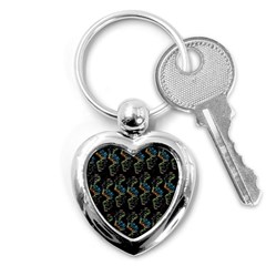 Multicolored Dna Strand Art Key Chain (heart) by ExtraAwesomeSauce