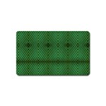 Green Diamond Grid Pattern Magnet (Name Card) Front