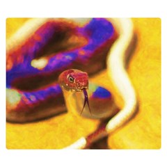Vibrant Forked-tongue Snake Art Two Sides Premium Plush Fleece Blanket (kids Size) by ExtraAwesomeSauce
