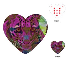 Pink And Purple Leopard Playing Cards Single Design (heart) by ExtraAwesomeSauce