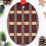 Modern Art Geometric Pattern in Red Hues Oval Ornament (Two Sides) Back