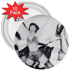 Betty Page Bdsm 3  Buttons (10 Pack)  by CherleyTemples