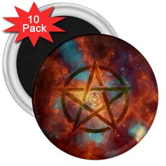 Enchanted Nebula Pentagram Art 3  Magnets (10 Pack)  by ExtraAwesomeSauce