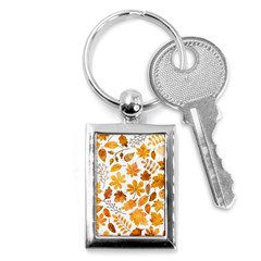 Brown Autumn Leaves Key Chain (rectangle) by kyorashop23