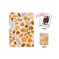 Brown Autumn Leaves Playing Cards Single Design (mini) by kyorashop23