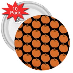 Black And Orange Pumpkin 3  Buttons (10 Pack)  by ConteMonfrey
