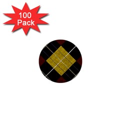 Yellow Plaid 1  Mini Buttons (100 Pack)  by ConteMonfrey