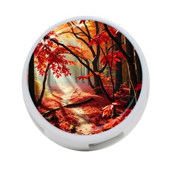 Forest Path Red Nature 4-port Usb Hub (one Side) by Bedest
