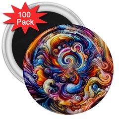 Dynamic Color Vortex 3  Magnets (100 Pack) by ExtraAwesomeSauce
