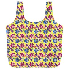 Colorful Bitcoin Pattern Full Print Recycle Bag (xl) by ExtraAwesomeSauce