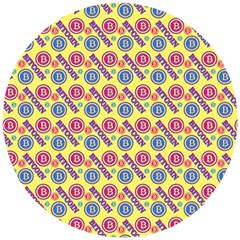Colorful Bitcoin Pattern Wooden Puzzle Round by ExtraAwesomeSauce