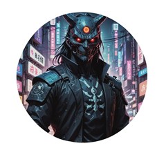 Cyberpunk Demon Samurai Mini Round Pill Box by AwesomeSauce