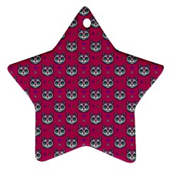 Calavera Cat Art Pattern Ornament (star) by ExtraAwesomeSauce