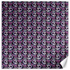 Sugar Skull Cat Pattern Canvas 12  X 12  by ExtraAwesomeSauce