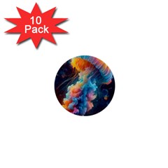 Cosmic Jellyfish Artwork 1  Mini Buttons (10 Pack)  by ExtraAwesomeSauce