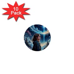 Enchanting Fantasy Night Sky Scene 1  Mini Buttons (10 Pack)  by ExtraAwesomeSauce