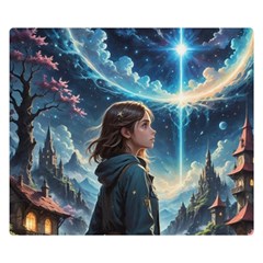 Enchanting Fantasy Night Sky Scene Premium Plush Fleece Blanket (small) by ExtraAwesomeSauce