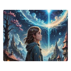 Enchanting Fantasy Night Sky Scene Premium Plush Fleece Blanket (large) by ExtraAwesomeSauce
