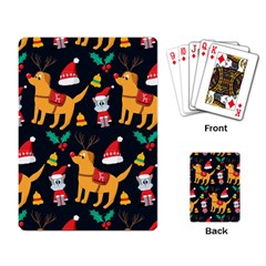 Funny Christmas Pattern Background Playing Cards Single Design (rectangle) by Ket1n9
