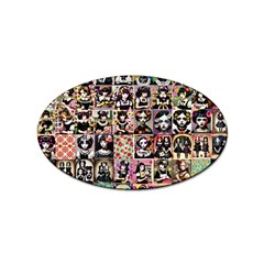 Spanish Gothic Girls Pattern Sticker Oval (100 Pack) by violetheavensky