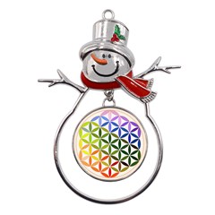 Mandala Rainbow Colorful Metal Snowman Ornament by Grandong