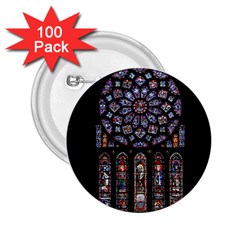 Chartres Cathedral Notre Dame De Paris Stained Glass 2 25  Buttons (100 Pack)  by Grandong