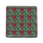 Retro 1880s Flowers Pattern 3 Memory Card Reader (Square 5 Slot) Front