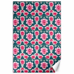 Retro 1880s Flowers Pattern 22 Canvas 24  X 36  by violetheavensky