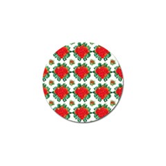 Retro 1880s Flowers Pattern 13 Golf Ball Marker by violetheavensky