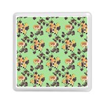 Retro 1880s Flowers Pattern 24 Memory Card Reader (Square) Front