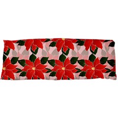 Poinsettia Pattern Seamless Pattern Christmas Xmas 15 x40  Body Pillow Case Dakimakura (two Sides) by Paksenen