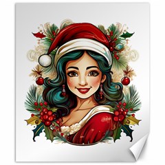Young Woman With Santa Claus Clothes Isolated Illustration Wb Canvas 8  X 10  by dflcprintsclothing