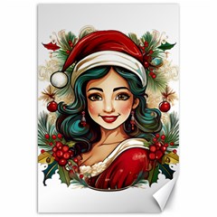 Young Woman With Santa Claus Clothes Isolated Illustration Wb Canvas 20  X 30  by dflcprintsclothing