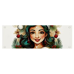 Young Woman With Santa Claus Clothes Isolated Illustration Wb Banner And Sign 6  X 2  by dflcprintsclothing