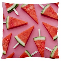 Fruits, Watermelon, Fruit Standard Premium Plush Fleece Cushion Case (one Side) by kyorashop23