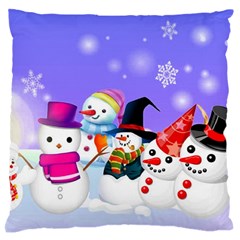 Let s Have Fun With Snowmen Standard Premium Plush Fleece Cushion Case (one Side) by kyorashop23