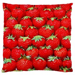 Strawberry Texture, Macro, Ripe Strawberry Standard Premium Plush Fleece Cushion Case (one Side) by kyorashop23