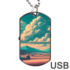 Mountains Countryside Agriculture Dog Tag Usb Flash (two Sides) by Salmanaz77
