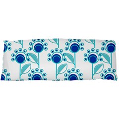 Blue Daisy Minimalist Leaves   15 x40  Body Pillow Case Dakimakura (two Sides) by ConteMonfrey