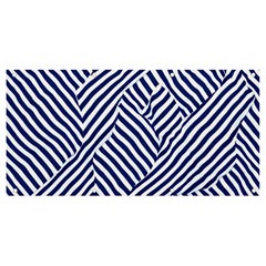 Blue And White Abstract Stripes Banner And Sign 8  X 4  by SpinnyChairDesigns