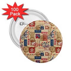 Letters Writing Paper Text Pattern 2 25  Buttons (100 Pack)  by Apenda