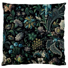 Pattern Flowers Plants Leaves Large Premium Plush Fleece Cushion Case (two Sides) by Posterlux
