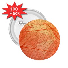 Abstract Texture Of Colorful Bright Pattern Of Transparent Leaves Of Orange And Yellow Color 2 25  Buttons (100 Pack)  by Posterlux